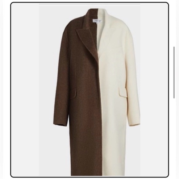 NWT RONNY KOBO
WENDALIN WOOL TWO
TONE COAT BROWN IVORY - Picture 11 of 13